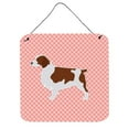 thumbnail image 1 of Welsh Springer Spaniel Checkerboard Pink Wall or Door Hanging Prints, 1 of 1