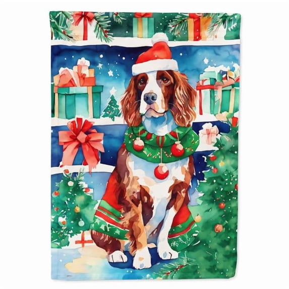 Welsh Springer Spaniel Christmas Garden Flag 11.25 in x 15.5 in