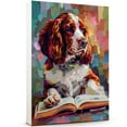 thumbnail image 1 of Welsh Springer Spaniel Decor Poster Unframe, Welsh Springer Spaniel Dog Canvas Wall Art, Dog Reading Book Canvas Print Painting Poster Wall Decor Dog Lovers Gifts, 1 of 6