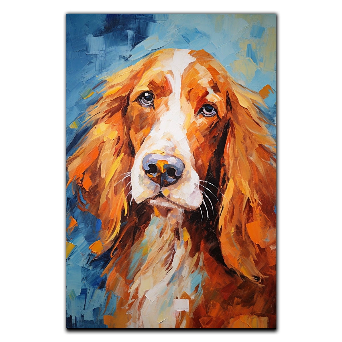 Welsh Springer Spaniel Dog Starry Night Van Gogh Wall Art Canvas for ...