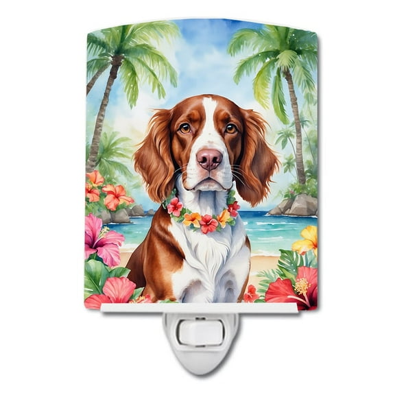 Welsh Springer Spaniel Luau Ceramic Night Light 4 in x 6 in