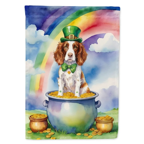 Welsh Springer Spaniel St Patrick's Day House Flag 28 in x 40 in