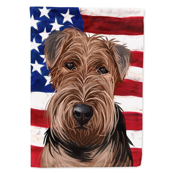 Carolines Treasures CK6754CHF Welsh Terrier American Canvas House Size outdoor-flags, Multicolor