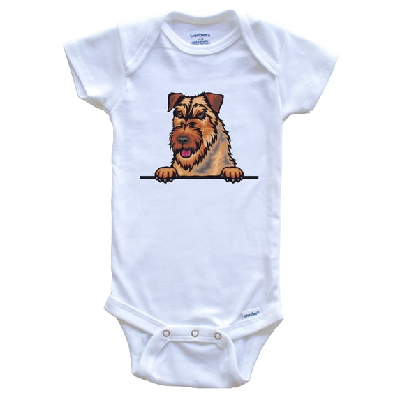 Welsh Terrier Dog Breed Cute Baby Bodysuit, 6-9 months white