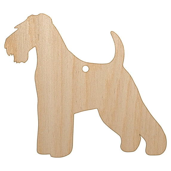 Welsh Terrier Dog Solid Wood Holiday Christmas Tree Ornament Unfinished DIY Pre-Drilled Craft