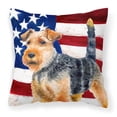thumbnail image 1 of Welsh Terrier Patriotic Fabric Decorative Pillow, 1 of 1