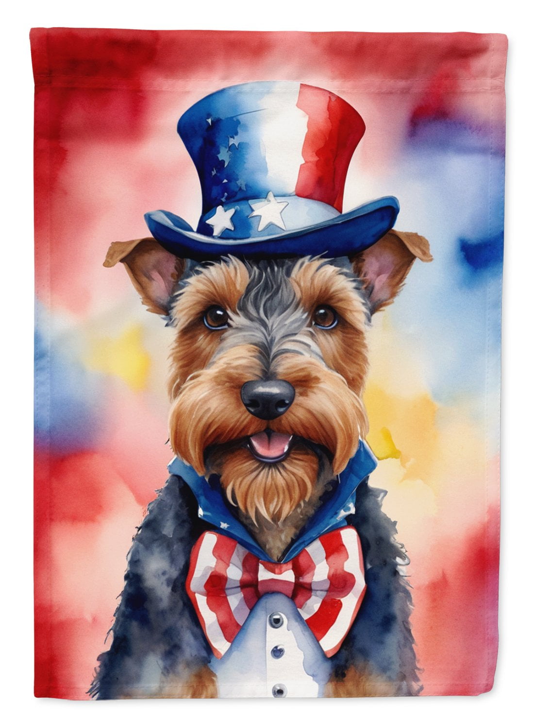 Welsh Terrier Patriotic Garden Flag 11.25 in x 15.5 in