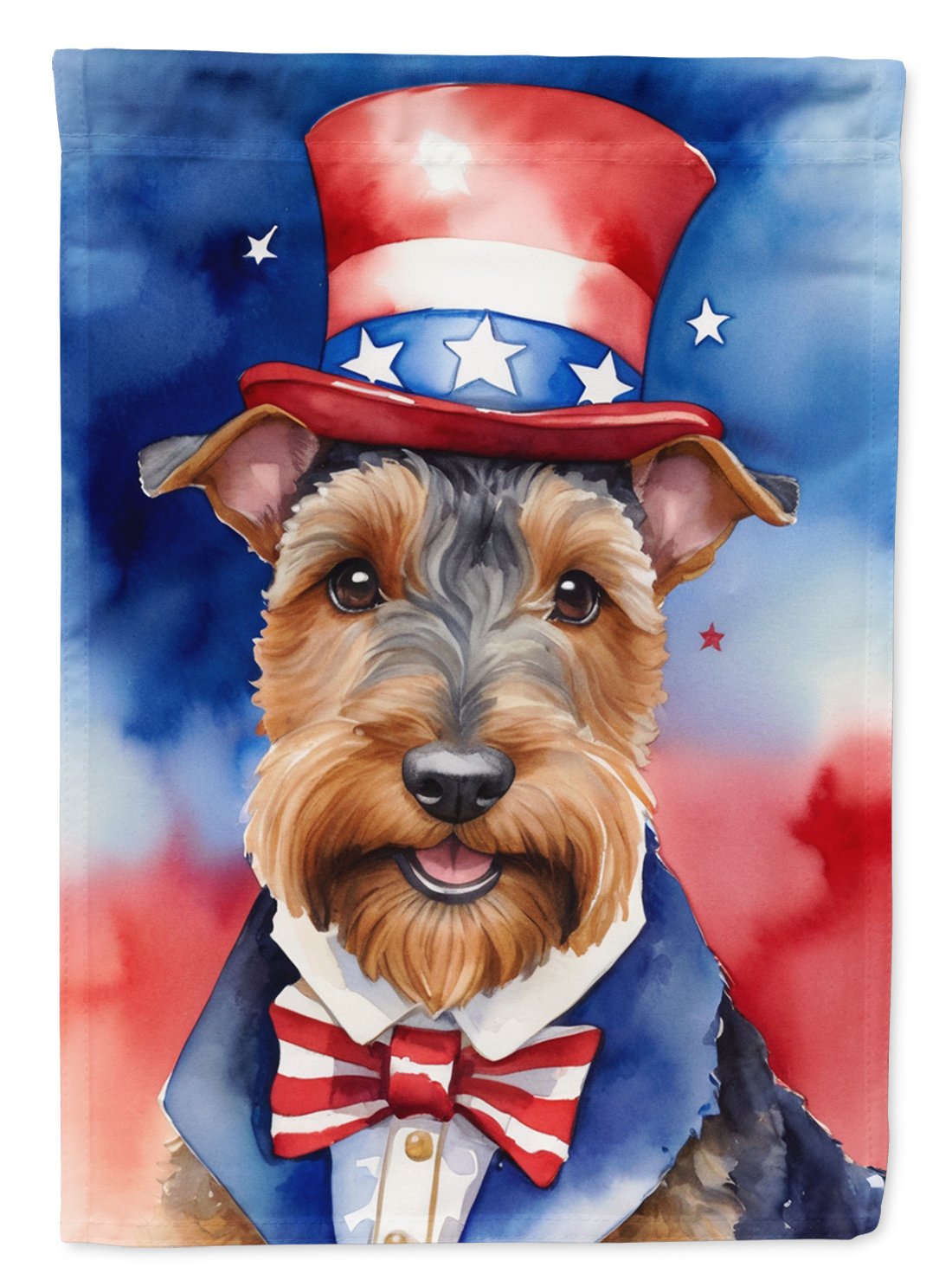 Welsh Terrier Patriotic Garden Flag 11.25 in x 15.5 in