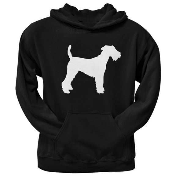 Welsh Terrier Silhouette Black Adult Pullover Hoodie