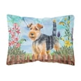 thumbnail image 1 of Welsh Terrier Spring Canvas Fabric Decorative Pillow, 1 of 3