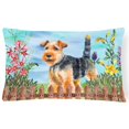 thumbnail image 1 of Welsh Terrier Spring Canvas Fabric Decorative Pillow, 1 of 1