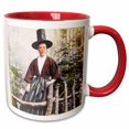 thumbnail image 1 of 3drose, Welsh Woman in Traditional Dress Circa 1890s Wales, 11oz Two-tone Red Mug, 1 of 6