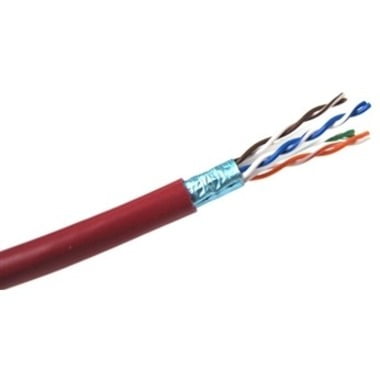 Weltron Cat 6 STP 550 MHz Solid Shielded Plenum CMP Cable - 1000 Feet (t2404l6shp-rd)
