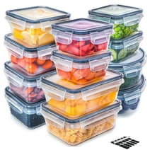 Glass Food Storage Containers with Lids, 24-Piece Glass Meal Prep ...