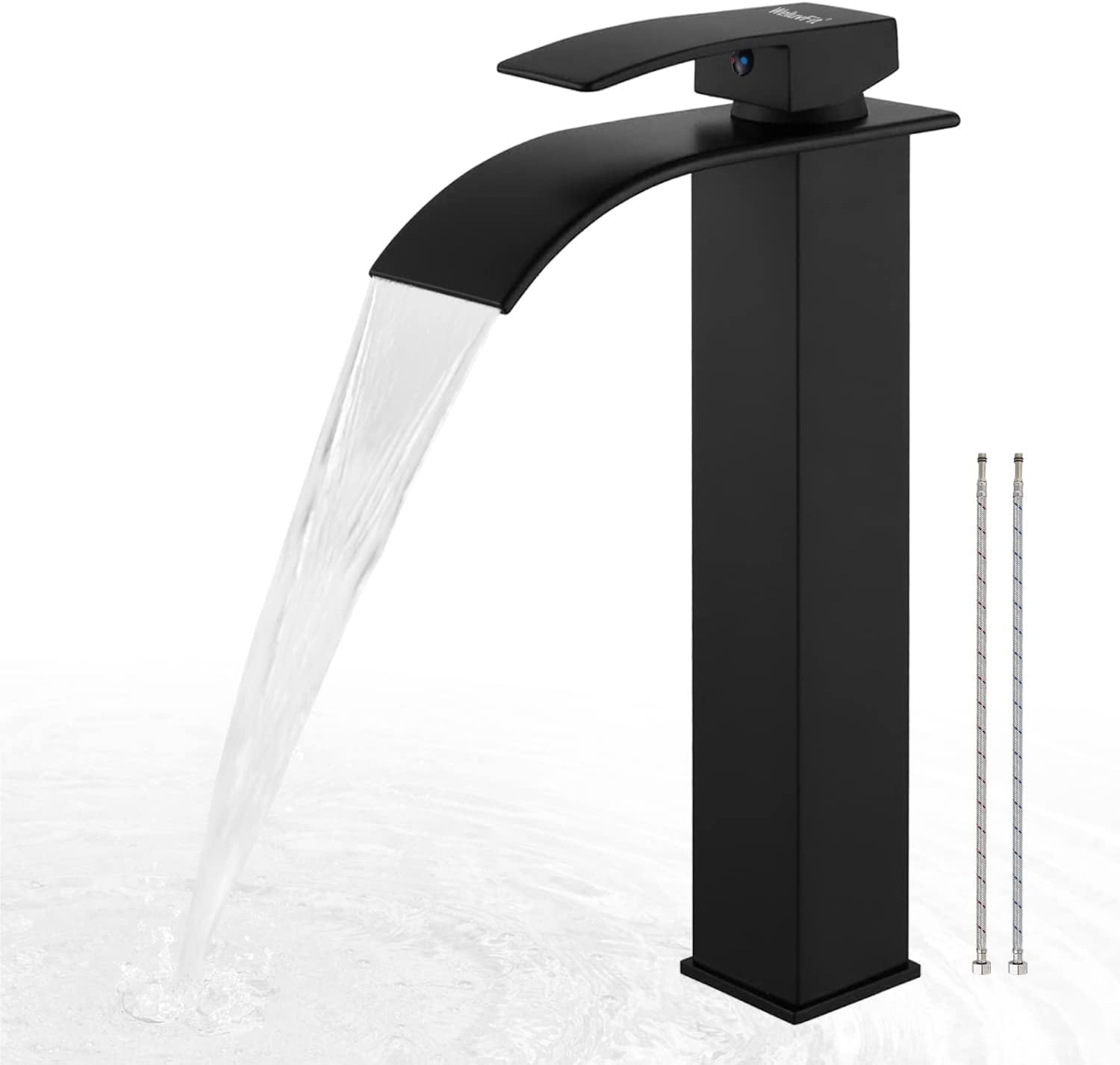 WeluvFit Modern Stainless Steel Tall Vessel Sink Faucet, Single Handle