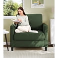 thumbnail image 1 of Welzona 33" Teddy Fabric Accent Chair, Comfy Reading Armchair for Living Room & Bedroom, Tool-Free Assembly, Green, 1 of 9