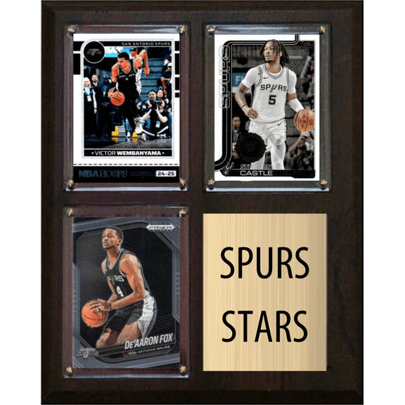 Wembanyama Castle Fox 2025-2026 San Antonio Spurs Fan Gift Plaque 8x10 3 Cards Topps Donruss Panini 2024 2025 2026