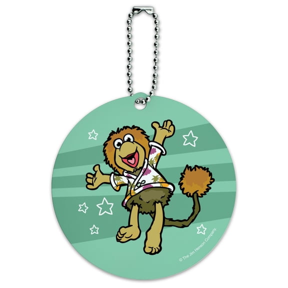 Wembley Leaping with Joy Fraggle Rock Round Luggage ID Tag Card Suitcase Carry-On