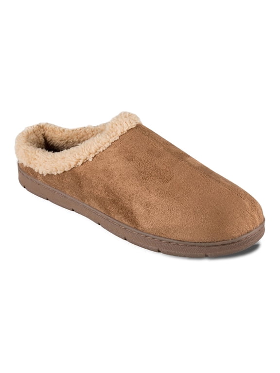 Men's Sherpa Lined Clog Slippers Color: Tan Size: LARGE
