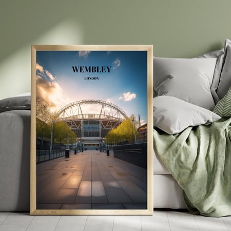 Wembley Minimalist Football Stadium Soccer Office Art Poster , Poster Print Only