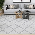 thumbnail image 1 of Wembley Shag Contemporary Shag Thick White and Gray Area Rug, 8' x 10', 1 of 8
