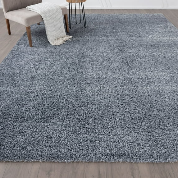 Wembley Shag Transitional Shag Thick Dark Gray Area Rug, 4' x 5'