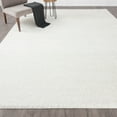 thumbnail image 1 of Wembley Shag Transitional Shag Thick White Area Rug, 4' x 5', 1 of 7