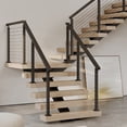 thumbnail image 1 of Wemily 6'6" Stainless Steel Handrail Black Rectangular Handrail Flat Top Rail Cable Railing System Deck Stair Indoor Outdoor, DIY Balustrade HT07-Matte Black, 1 of 5