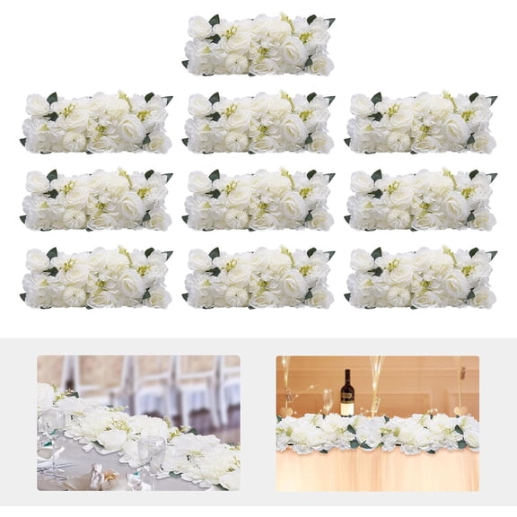 WenDissy 10Pcs White Artificial Flower Centerpieces, U-Base Freestanding Table Centerpiece for Wedding Birthday Banquet Table Decor