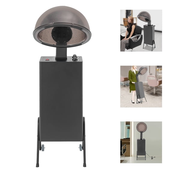 WenDissy 1200W Freestanding Salon Hood Hair Dryer, 60 Min Timer 3 Temperature Adjustable Rolling Standing Hair Processor for Beauty Salon Spa