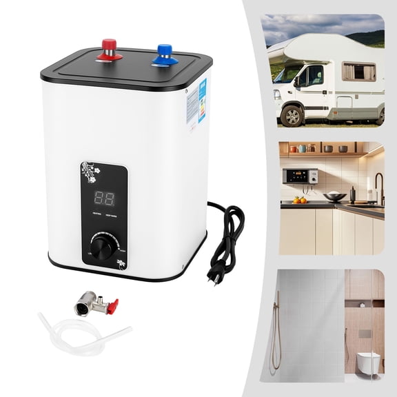 WenDissy 1500W 8L Mini Electric Hot Water Heater, IPX4 Under Sink Instant Water Heater with Digital Temp Display for Kitchen RV Bathroom