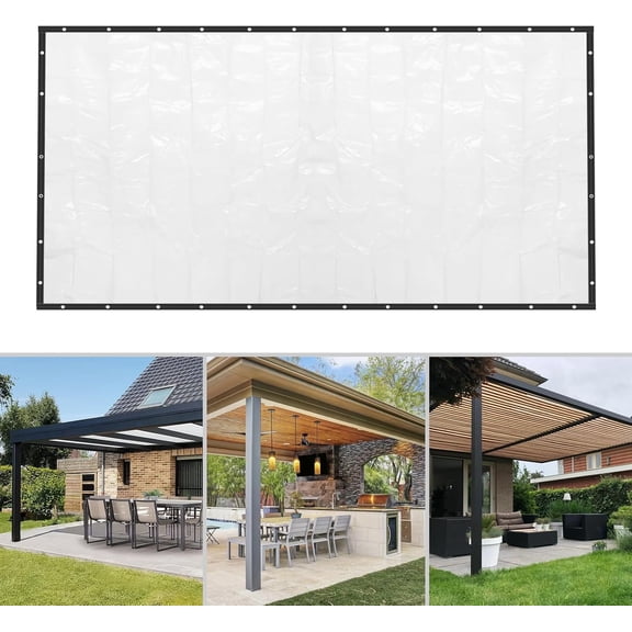 WenDissy 168ft Clear PVC Waterproof Tarp Curtain, Tear Resistant Light Permeable Waterproof Cover for Patio Deck Pergola