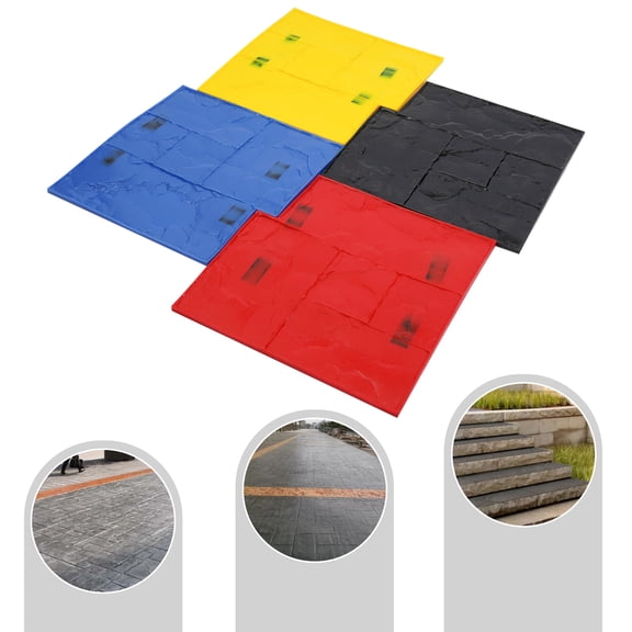WenDissy 24x24" 4 Pcs Concrete Stamps, Reusable PU Concrete Texturing Skin Mats Set with Handles for Concrete Patio Path Floor Imprinting