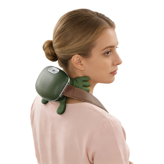 WenDissy 4D Kneading Neck Shoulder Massager, 2 Heat Settings & 3 Intensity Levels Cervical Back Massage Device for Home Office Travel Use