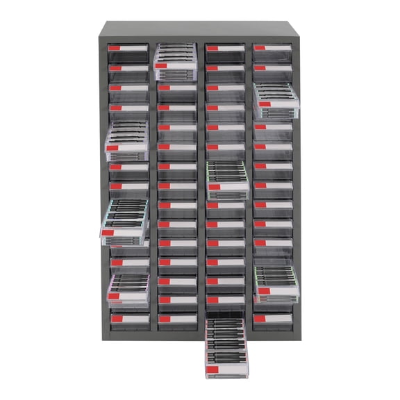 WenDissy 60-Drawer Parts Storage Cabinet, Steel Frame Transparent Drawers Dustproof Hardware Component Organizer for Workshop Electronic Parts