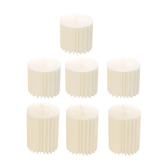 WenDissy 7PCS Foldable Paper Cylinder Display Stands, Honeycomb Reusable White Pedestal Columns 55LBS Load for Wedding Dessert Flower Decor