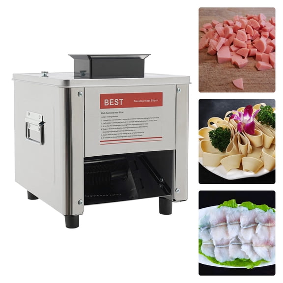 WenDissy 850W Stainless Steel Electric Meat Cutter, Waterproof Commercial Meat Cutting Machine for Pork Lamb Vegetable Processing