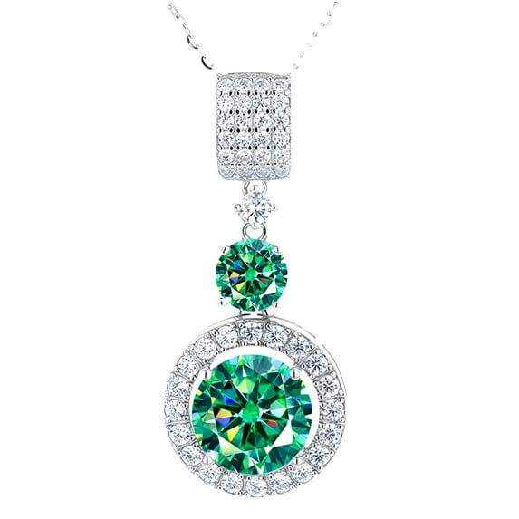 WenGem Jewelry 18K Golden Plated 925 Sterling Silver 6CT Moissanite Hypoallergenic Engagement Wedding Pendant Necklace for Women Promise Anniversary Birthday Eternity Pendant Jewelry Gift