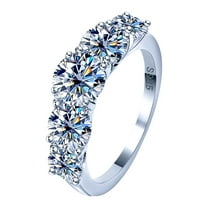 WenGem Jewelry Multicolor 3.6CT Moissanite Hypoallergenic  Engagement Wedding Eternity Band for  Women Men Promise  Anniversary Birthday Ring Jewelry Gift 18K Golden Plated 925 Sterling Silver