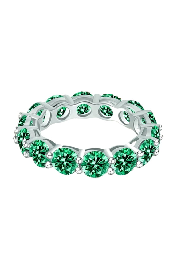 Multicolor 5mm Width 6.5/7CT Moissanite Hypoallergenic Engagement Wedding Eternity Band for Women Men Promise Anniversary Birthday Ring Jewelry18K Golden Plated 925 Sterling Silver