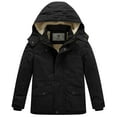 thumbnail image 1 of WenVen Big Boy's Parka Jacket Warm Windproof Coat Hooded Insulated Fleece Lined Jacket Black 8, 1 of 11