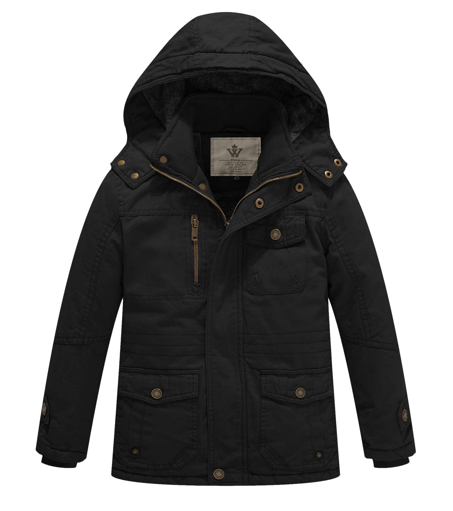 WenVen Boy's Puffer Jacket Warm Winter Jacket Puffer Quilted Hooded
