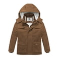 thumbnail image 1 of WenVen Boy's Winter Puffer Jacket Warm Fleece Coat Hooded Windproof Parka Brown 6/7, 1 of 12