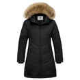 thumbnail image 1 of WenVen Girl's Winter Coat Fleece Puffer Jacket Windproof Winter Coats Black 10/12Y, 1 of 8
