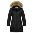 thumbnail image 1 of WenVen Girl's Winter Coat Thicken Padded Puffer Jacket with Hood Black 6/7Y, 1 of 8