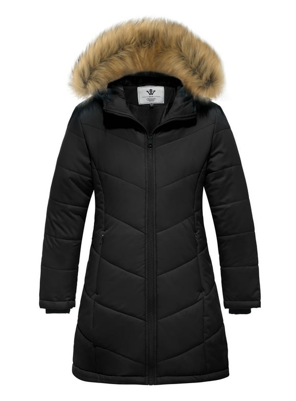 Girl's Winter Coat Thicken Puffer Jacket Windproof Winter Coats Black 8Y