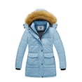 thumbnail image 1 of WenVen Girl's Winter Coat Puffer Jacket Snow Warm Fleece Hooded Kid Parka Light Blue 6/7, 1 of 12