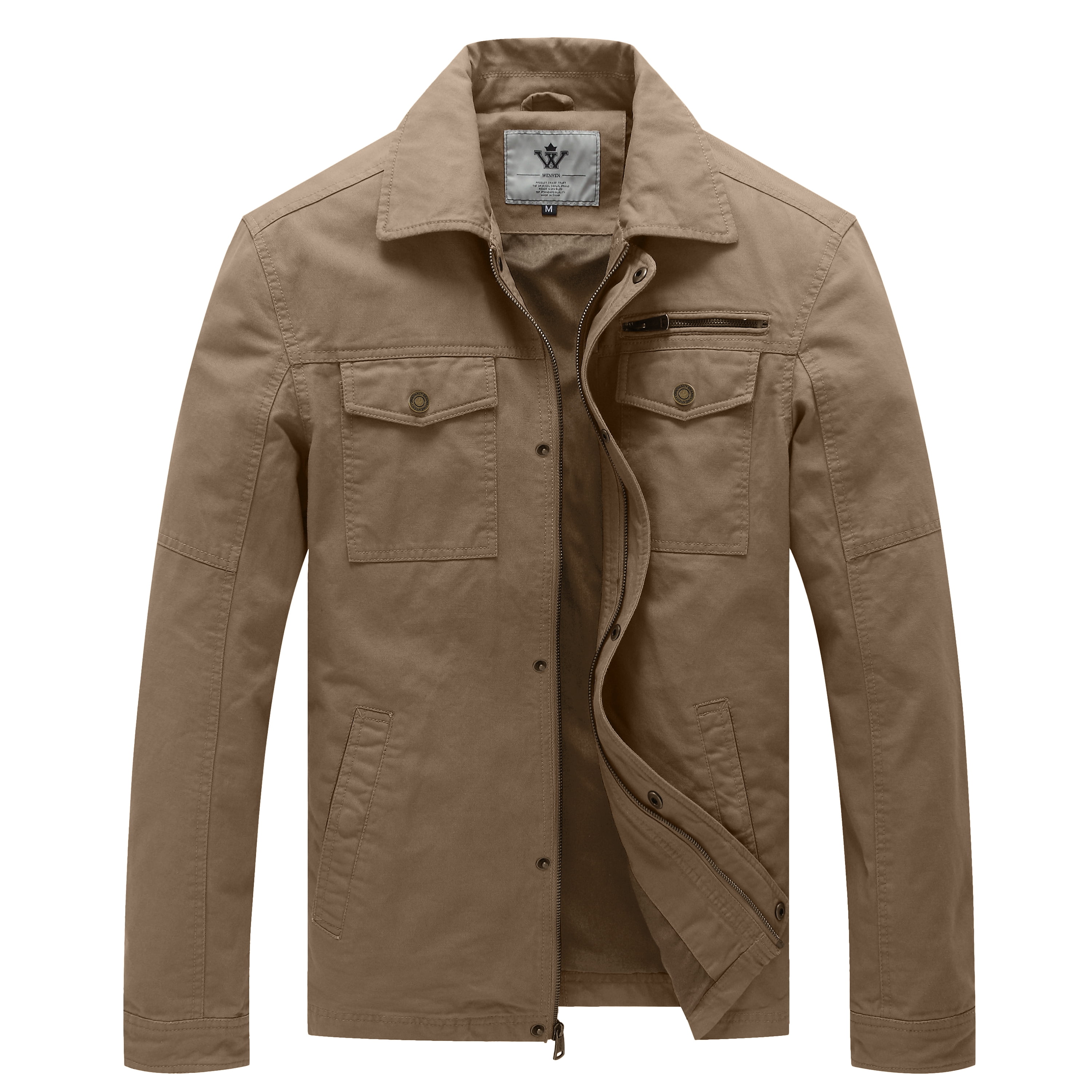 Wenven men's casual cotton hotsell military jacket