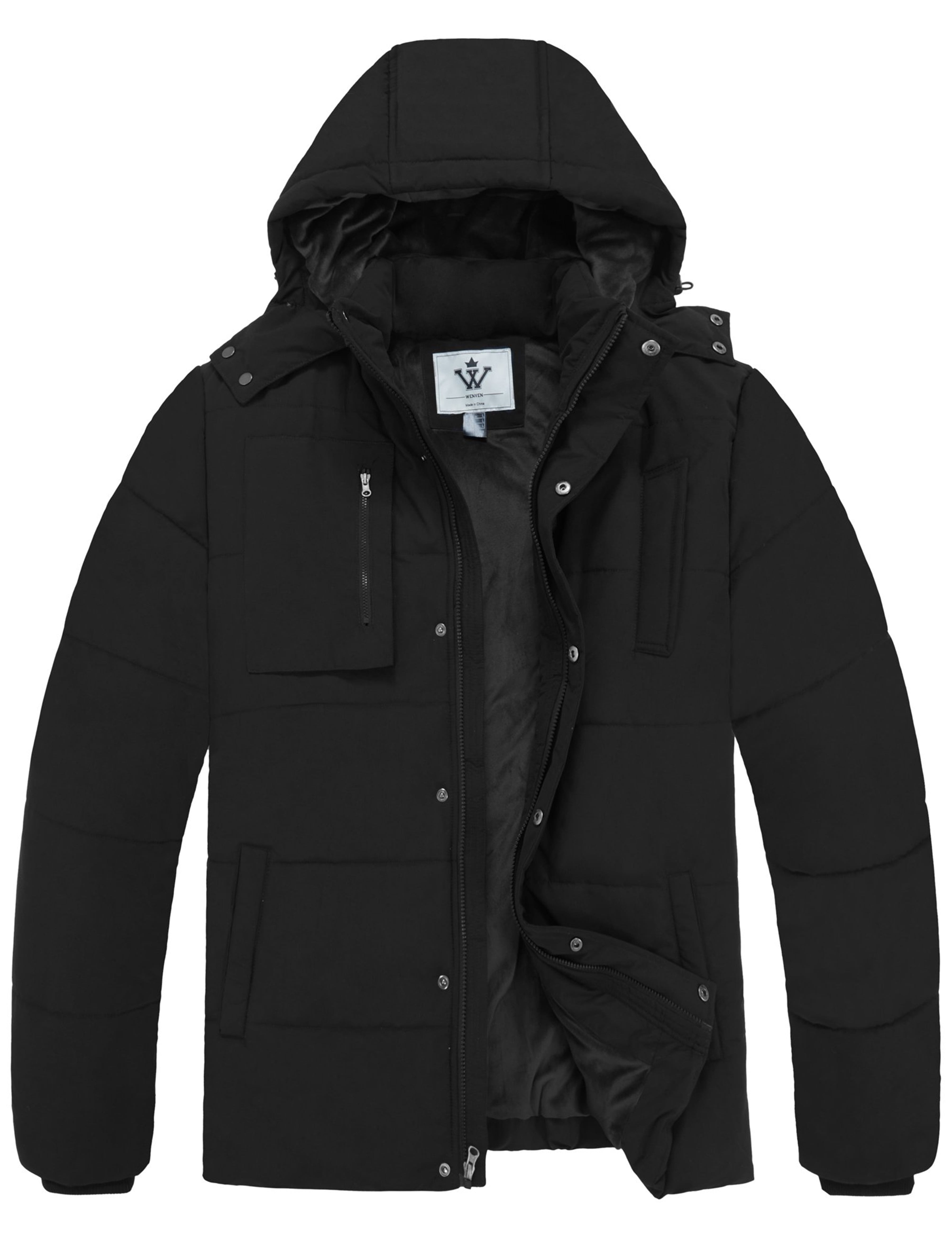 WenVen Men's Big and Tall Winter Coat Puffer Jacket Waterproof