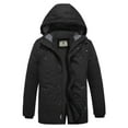 thumbnail image 1 of WenVen Men's Winter Coat Puffer Jacket Insulated Parka Coat with Removable Hood Black 3XL, 1 of 12